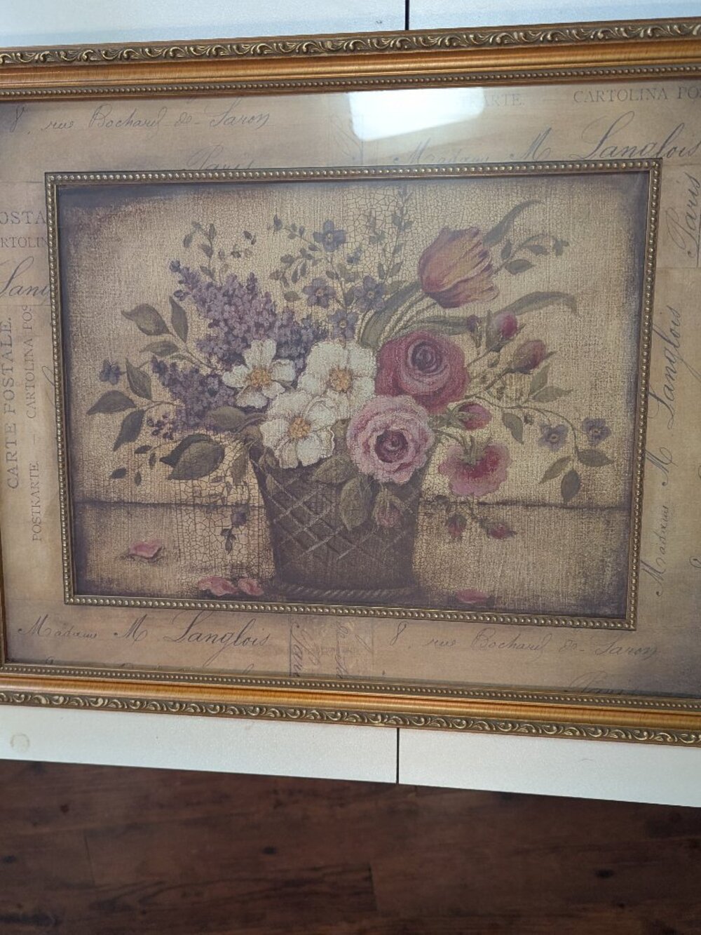Sonoma "Paris I" by Kimberly Poloson Floral Flower Bouquet Gold Framed Wall Art